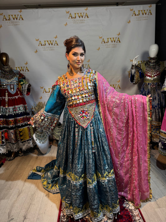 Regal Multicolor Afghan-Inspired Dress